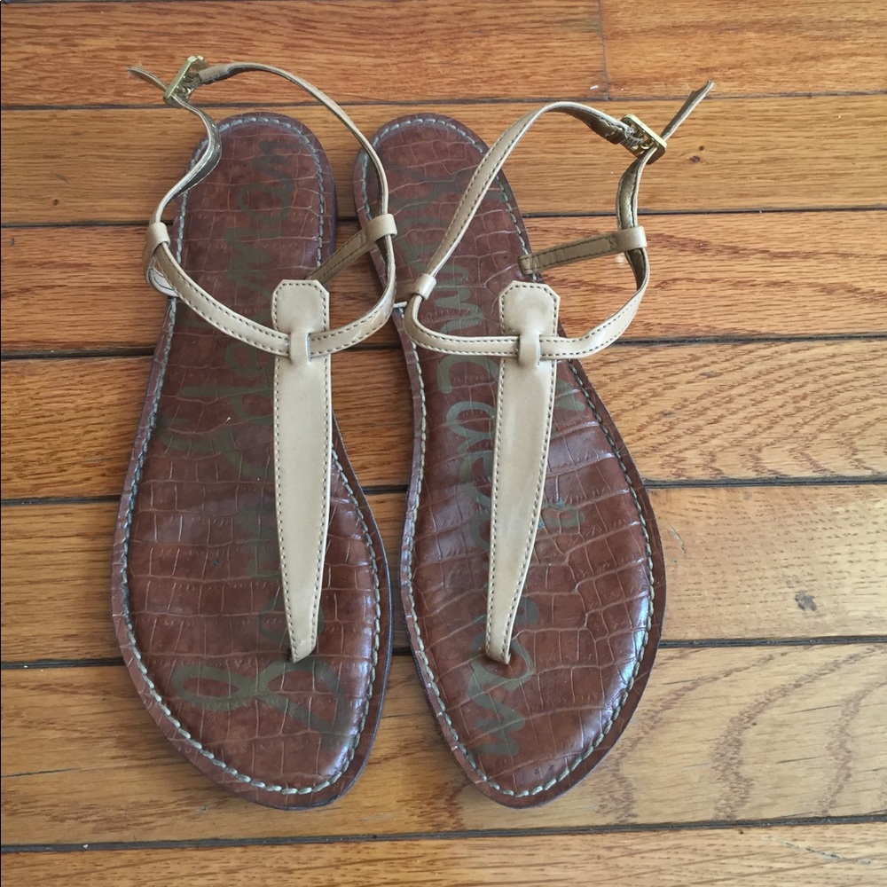 Sam Edelman nude T-strap sandals